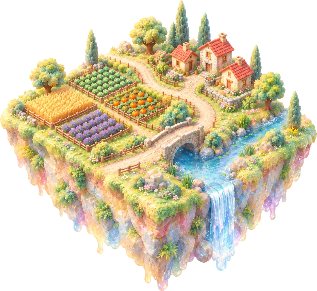 The world imagined as a soft pastel dream